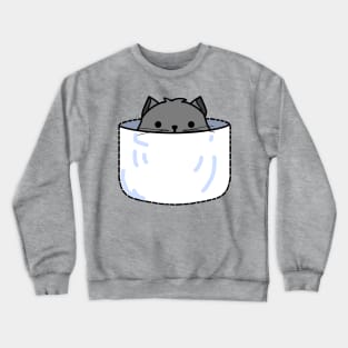 Grey Pocket Kitten Crewneck Sweatshirt